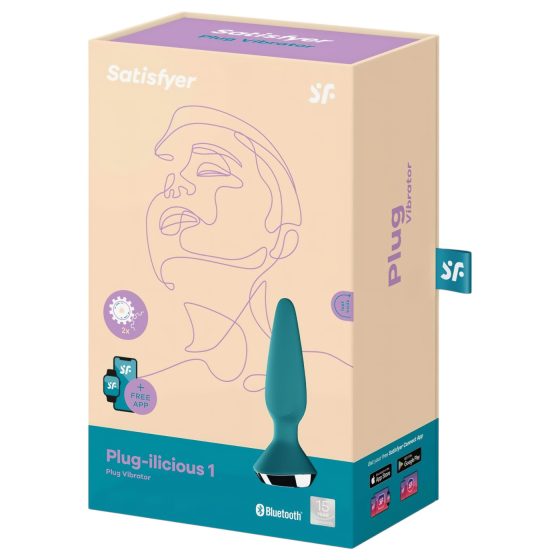 Satisfyer Plug-ilicious 1 - chytrý anální vibrátor (zelený)