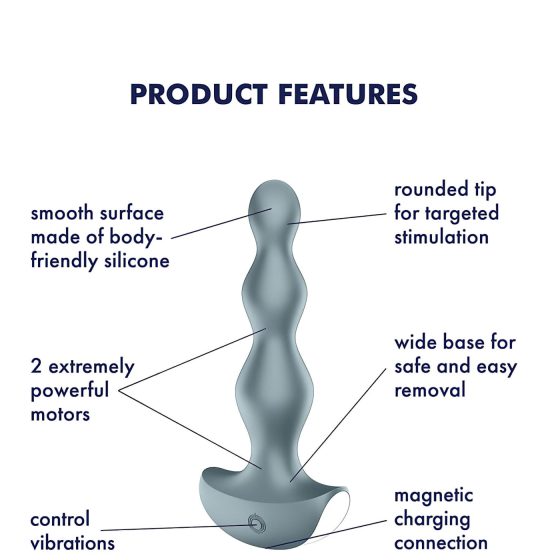 Satisfyer Lolli-Plug 2 - akumulátorový, vodotěsný anální vibrátor (šedý)