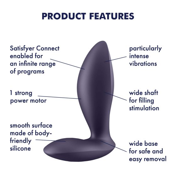 Satisfyer Power Plug - anální vibrátor s dálkovým ovládáním - fialový
