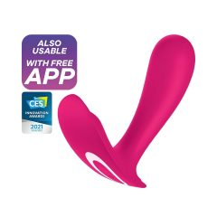   Satisfyer - nositelný vibrátor s 2 motory - růžový - chytrý ovládání