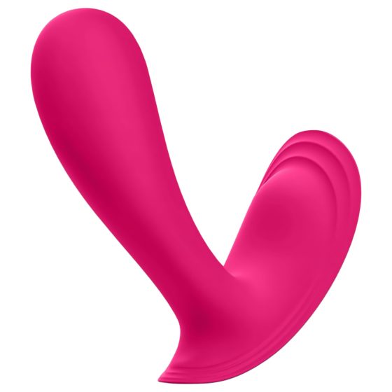 Satisfyer - nositelný vibrátor s 2 motory - růžový - chytrý ovládání
