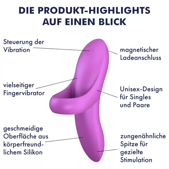 Satisfyer Bold Lover - akumulátorový, vodotěsný vibrační prstový stimulátor (růžový)