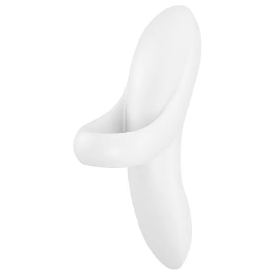 Satisfyer Bold Lover - akumulátorový, vodotěsný vibrační prstový stimulátor (bílý)