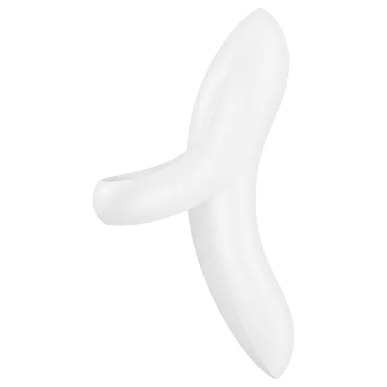 Satisfyer Bold Lover - akumulátorový, vodotěsný vibrační prstový stimulátor (bílý)