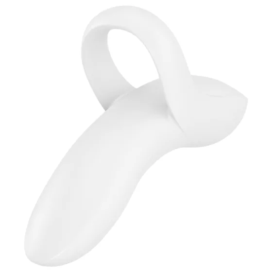 Satisfyer Bold Lover - akumulátorový, vodotěsný vibrační prstový stimulátor (bílý)