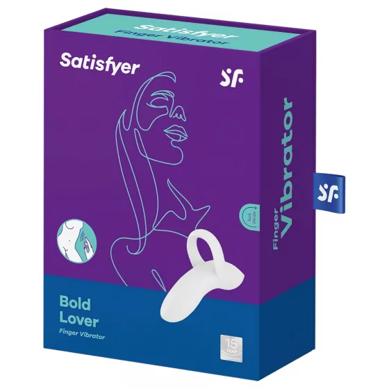 Satisfyer Bold Lover - akumulátorový, vodotěsný vibrační prstový stimulátor (bílý)