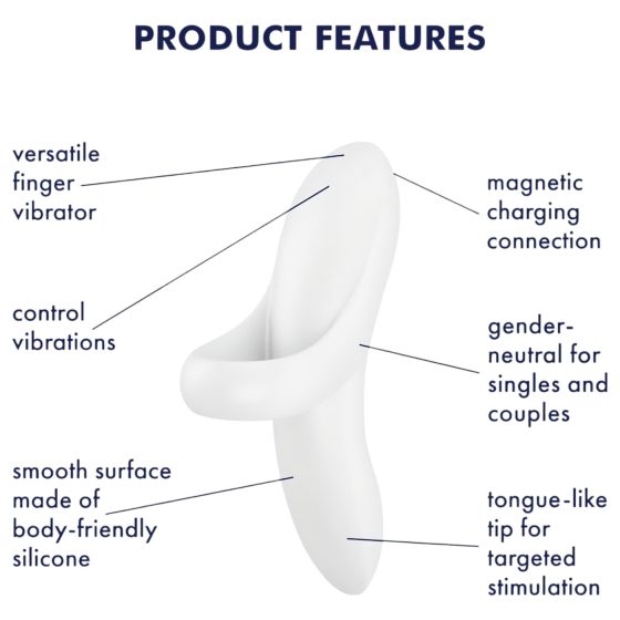 Satisfyer Odvážný Milenec - nabíjecí, voděodolný prstový vibrátor (bílý)