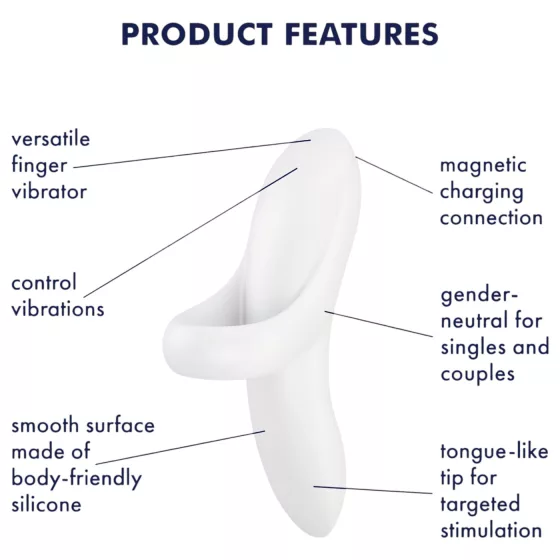 Satisfyer Bold Lover - akumulátorový, vodotěsný vibrační prstový stimulátor (bílý)