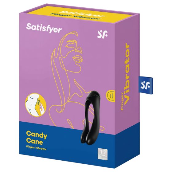 Satisfyer Candy Cane - akumulátorový vodotěsný dvouramenný vibrátor (černý)