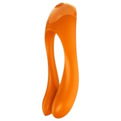   Satisfyer Candy Cane - akumulátorový, vodotěsný dvouhlavý vibrátor (oranžový)
