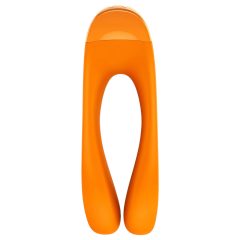   Satisfyer Candy Cane - akumulátorový, vodotěsný dvouhlavý vibrátor (oranžový)