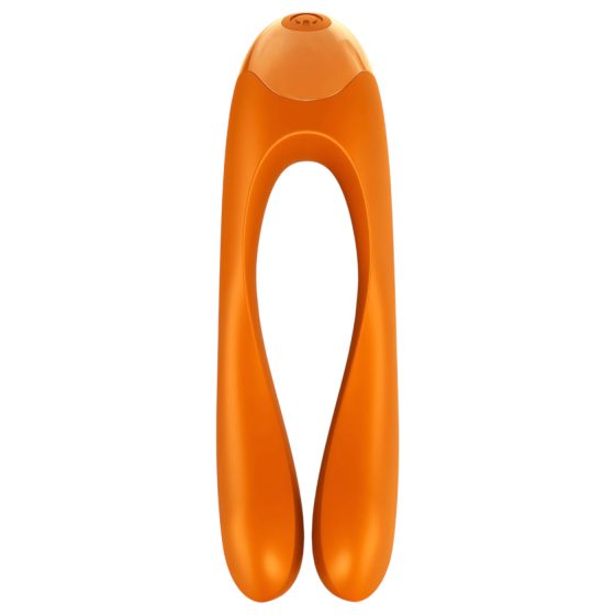Satisfyer Candy Cane - akumulátorový, vodotěsný dvouhlavý vibrátor (oranžový)