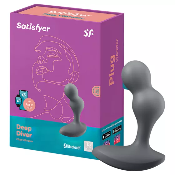 Satisfyer Deep Diver - anální vibrátor ovládaný aplikací (šedý)