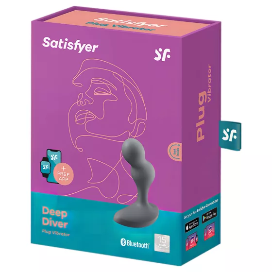 Satisfyer Deep Diver - anální vibrátor ovládaný aplikací (šedý)