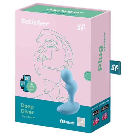 Satisfyer Deep Diver - chytrý anální vibrátor (modrý)