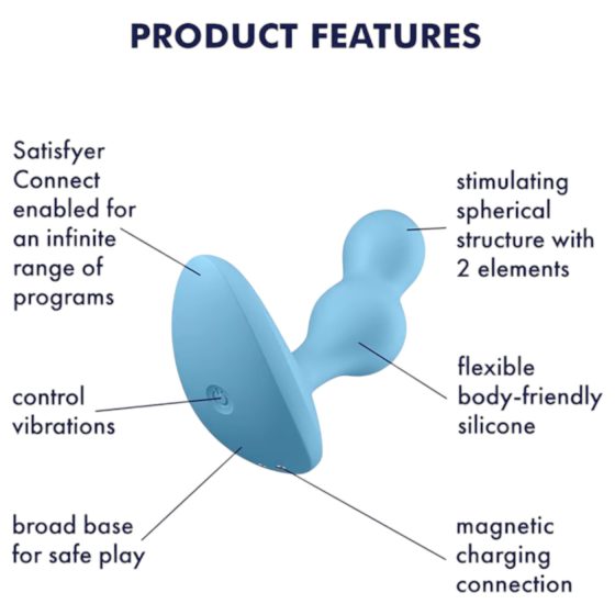 Satisfyer Deep Diver - chytrý anální vibrátor (modrý)