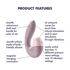   Satisfyer Supernova - akumulátorový, vzduchový 2v1 vibrátor (růžový)