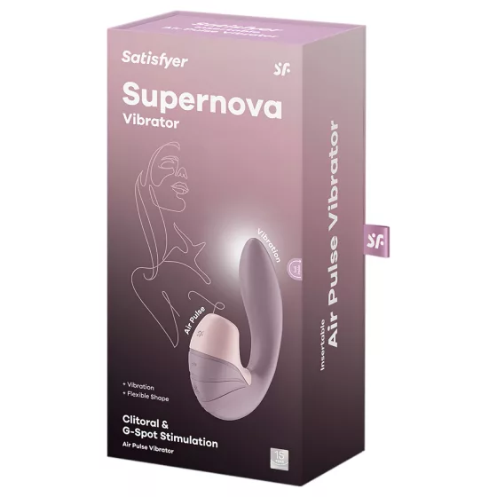 Satisfyer Supernova - akumulátorový, tlakový 2v1 vibrátor (růžový)