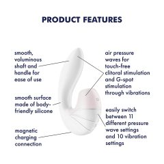   Satisfyer Supernova - dobíjecí, vzduchový 2v1 vibrátor (bílý)