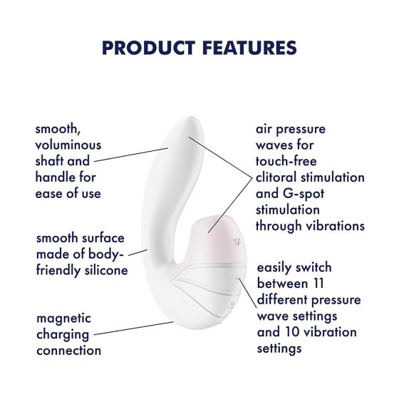 Satisfyer Supernova - dobíjecí, vzduchový 2v1 vibrátor (bílý)