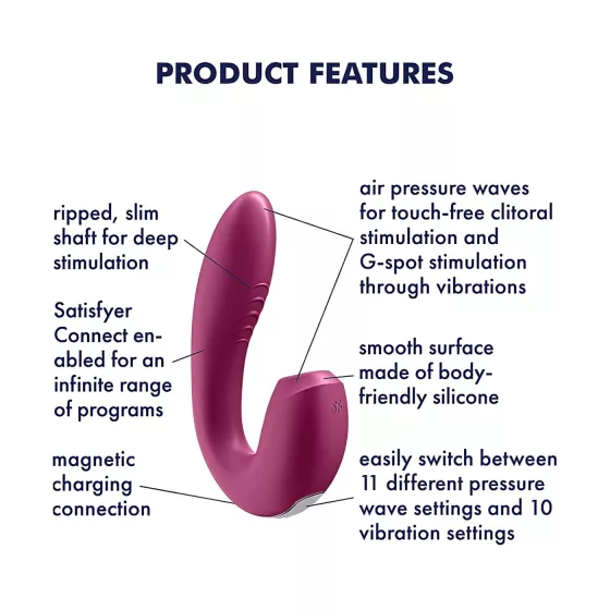 Satisfyer Sunray - vibrační stimulátor klitorisu a vagíny - červený, dobíjecí