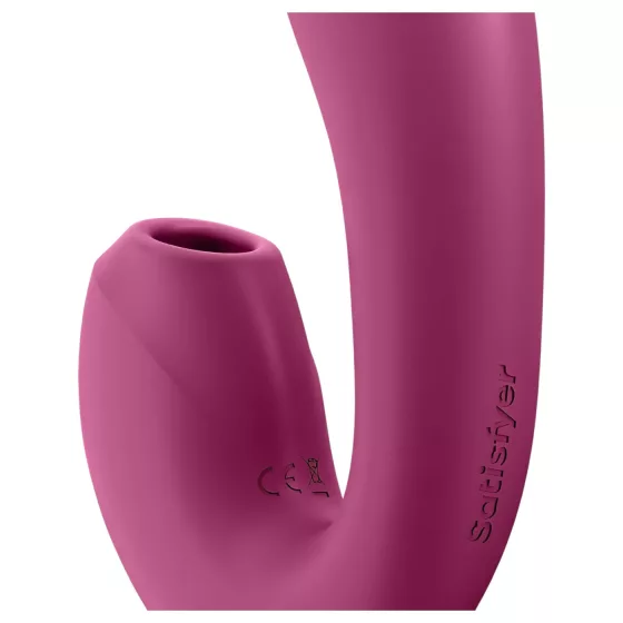 Satisfyer Sunray - akumulátorový, tlakový 2v1 vibrátor (červený)