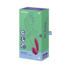   Satisfyer Sunray - akumulátorový, tlakový 2v1 vibrátor (červený)