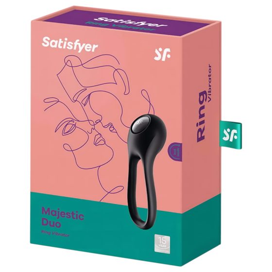 Satisfyer Majestic Duo - akumulátorový, vodotěsný kroužek na penis (černý)