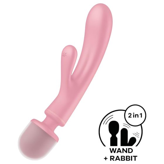 Satisfyer Triple Lover - vibrátor na G-bod a masáž - růžový