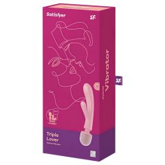   Satisfyer Triple Lover - vibrátor na G-bod a masáž - růžový