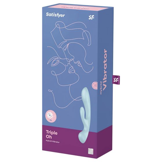 Satisfyer Triple Oh - dobíjecí vibrátor s klitoriálním ramenem (modrý)