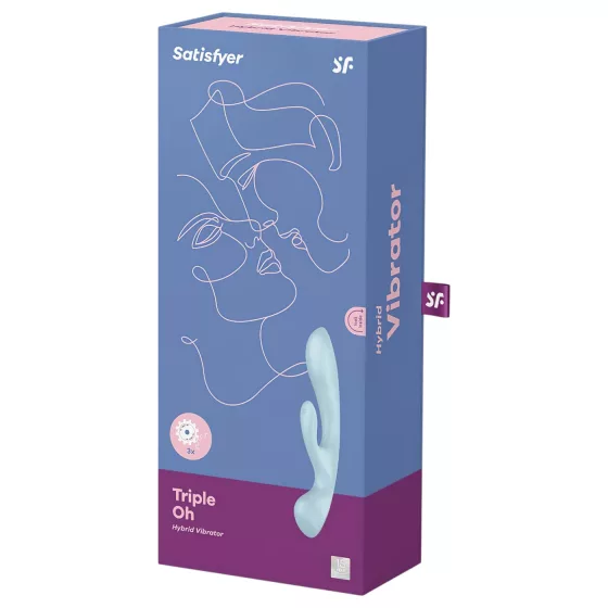/ Satisfyer Triple Oh - akumulátorový vibrátor s ramenem na klitoris (modrý)