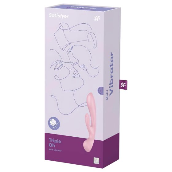Satisfyer Triple Oh - akumulátorový, vibrační stimulátor klitorisu (růžový)