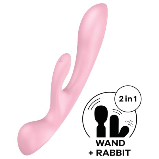 Satisfyer Triple Oh - dobíjecí vibrátor s klitorálním ramenem (růžový)