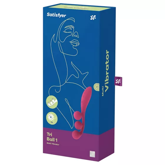Satisfyer Tri Ball 1 - vibrační multifunkční vibrátor - dobíjecí - červený