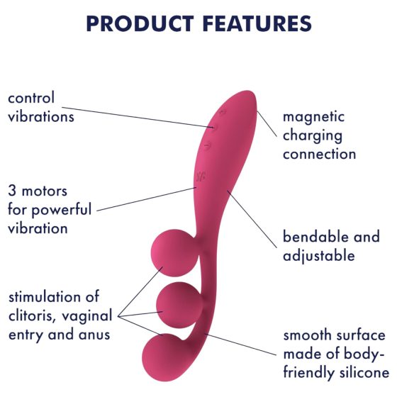 Satisfyer Tri Ball 1 - akumulátorový multifunkční vibrátor (červený)