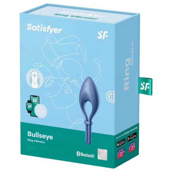 Satisfyer Bullseye - inteligentní vibrační erekční kroužek (modrý)