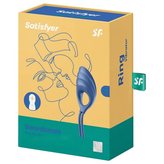 Satisfyer Swordsman - dobíjecí, vibrační erekční kroužek (modrý)