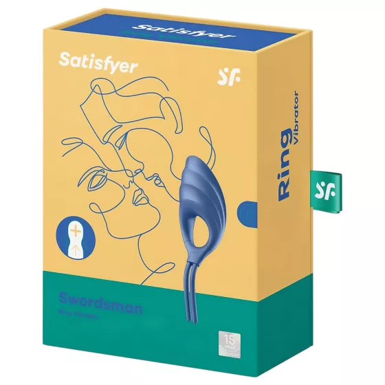 Satisfyer Swordsman - akumulátorový vibrační erekční kroužek (modrý)
