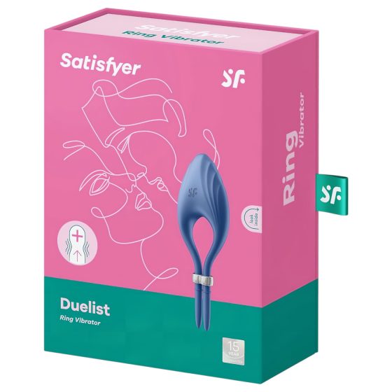 Satisfyer Duelist - vibrační erekční kroužek - nabíjecí - modrý