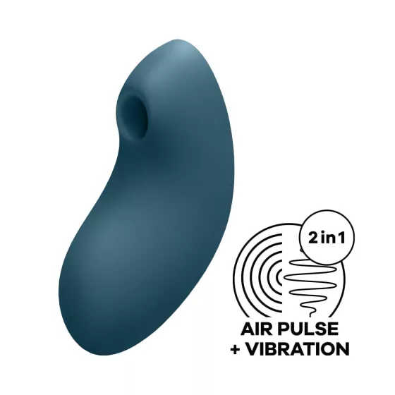 Satisfyer - vibrátor na klitoris s tlakovými vlnami - dobíjecí - modrý