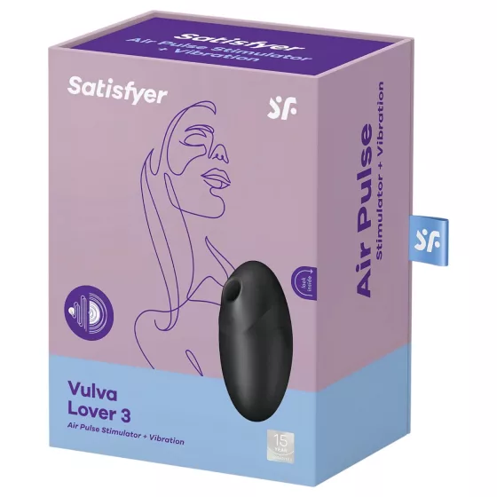 Satisfyer Vulva Lover 3 - stimulátor klitorisu s tlakovými vlnami (černý)