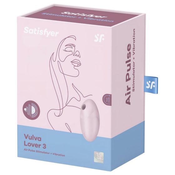 Satisfyer Vulva Lover 3 - akumulátorový, tlakový stimulátor klitorisu (růžový)