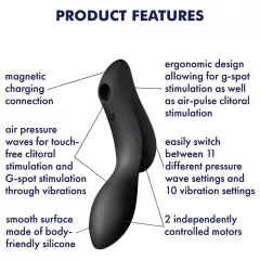   Satisfyer Curvy Trinity 2 - 2v1 vibrátor s tlakovými vlnami (černý)