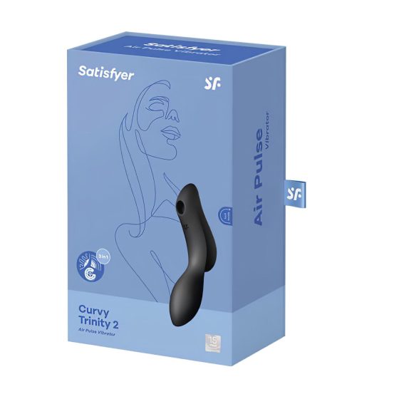 Satisfyer Curvy Trinity 2 - vzduchová 2v1 vibrátor (černá)