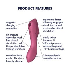   Satisfyer Curvy Trinity 3 - vzduchový 2v1 vibrátor (červený)
