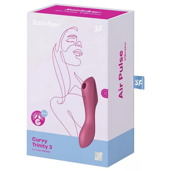 Satisfyer Curvy Trinity 3 - vibrační 2v1 stimulátor s tlakovými vlnami (červený)