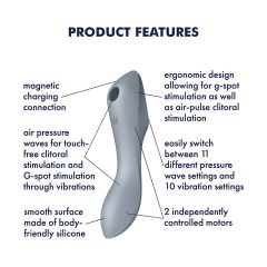   Satisfyer Curvy Trinity 3 - vzduchové 2v1 vibrátor (šedý)