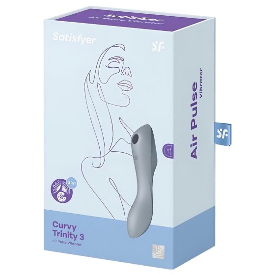 Satisfyer Curvy Trinity 3 - vzduchové 2v1 vibrátor (šedý)