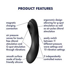   Satisfyer Curvy Trinity 4 - 2v1 vzduchový vibrátor (černý)